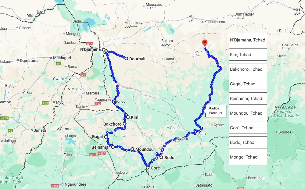Parcours radios Tchad